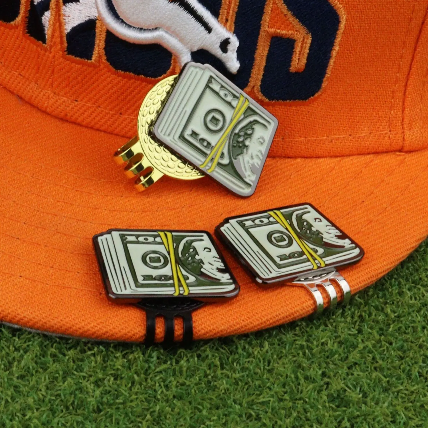 Golf Ball Marker & Hat Clip, Money Style Design, Secure Clip for Hats, No More Lost Markers, Trendy Golf Accessory for Golfers, Golf Gift Accessory