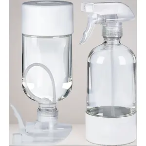 2 Pack 360 Glass Spray Bottles with Silicone Sleeve 16 Oz Refillable Containers Adjustable Nozzle for Hair Styling Cleaning Solutions Plants and Home Care