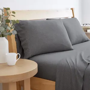 Road Trip America Jersey Knit Sheet - 4 Queen - Stretchy Knit Linen (Dark Grey, Queen)