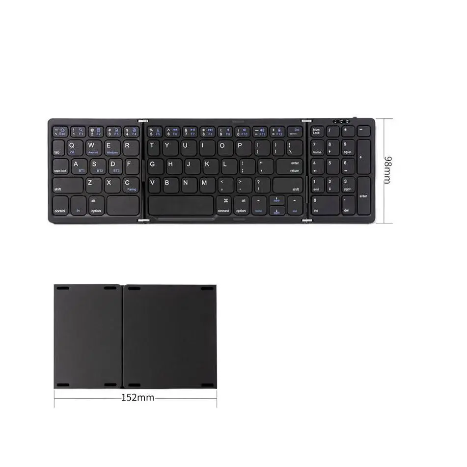 Three-mode foldable Bluetooth keyboard for tablets and mobile phones, portable mini keyboard and mouse set, rechargeable foldable wireless keyboard Three-mode foldable Bluetooth keyboard for tablets and mobile phones, portable mini keyboard and mouse set, rechargeable foldable wireless keyboard
