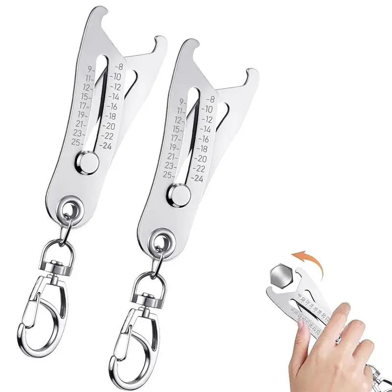 Portable Precise Thread Size Checker Lightweight Keychain, Quick Hand Measuring Tool, Durable Build Thread Size Verification Tool, Bolt and Nut Identifier Gauge Size, Multifunctional Tool