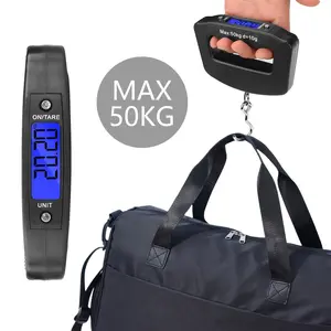 Portable Digital Handheld Luggage Scale, Backlit LCD Display, 0.1kg/50kg Capacity, Mini Electronic Scale for Travel, Car Beauty, Suitcases, Multi Function Scale