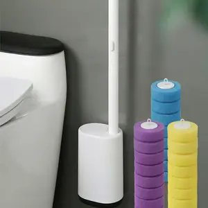 Smart Flip Cover Disposable Toilet Bowl Wand Set with 16PCS Refills Wall-Mount Bathroom Cleaning Kit Hygienic Toilet Brush System for Sink Bathtub Urinal & Home Cleaning
