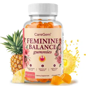CareGem Feminine Balance Gummies – pH Balance for Women Health – Pineapple Probiotics with Bacillus Coagulans – Odor Control & Flora Support – 60 Gummies