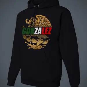 Custom Hoodies / Águila mexicana. Con tu apellido / sueras personalizadas Casual Long Sleeve Menswear Clothing Crewneck