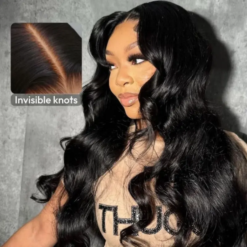 UNice Glueless Pre-Cut 5x5 HD Lace Closure Wigs Human Hair, Body Wave Style with Drawstring Cap, Pre-Plucked Hairline, Natural Look & Scalp, Beginner-Friendly Wigs Human Hair, Bodywave Wig, Pre-Bleached Knots