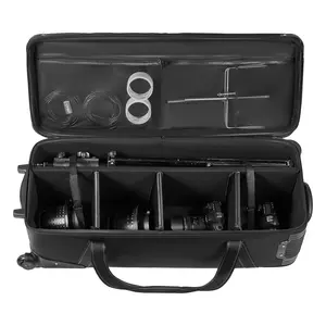 【fathersdaygift】VEVOR Studio Equipment Trolley Case 35.83 x 11.81 x 14 in / 91 x 30 x 35.5 cmRolling Camera BagCarrying Bag with Wheels Straps Padded Compartment Handlefor Light StandsTripodsTelescopes