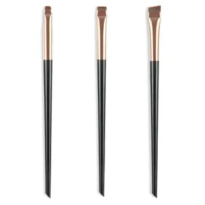 3pcs Makeup Brushes Set for Eyes Lips and Brows Fine Application Ultra Thin Angled Lip Brush Multi Functional Brow Brush Synthetic Fiber