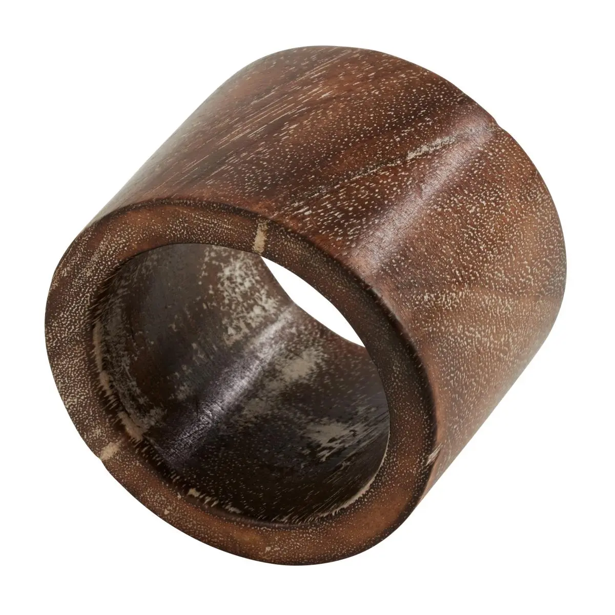Saro Lifestyle NR876.BR Durable Wooden Kitchen Napkin Rings, 4-Piece Set, Brown, Ideal for Family Dinners, Easy-to-Match Kitchen Utensils Accessory