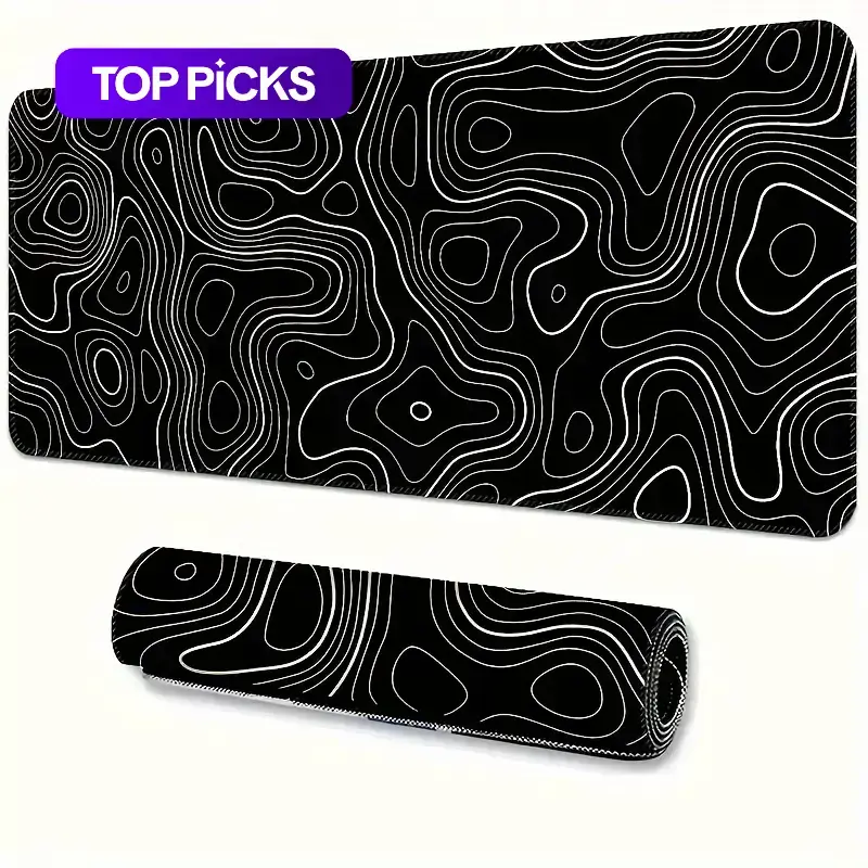 Abstract Geometric Mouse Pad, Large Extended Gaming Desk Mat with Stitched Edges & Non-Slip Rubber Base, Office Desk Accessory, Computer Desk Accessories, Office Desk Supplies #GLOBAL PICKS