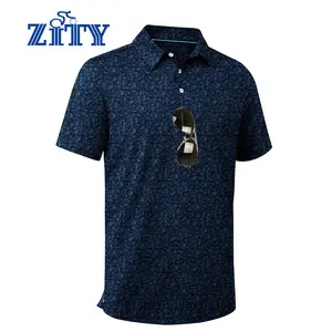 ZITY Men's Golf Shirts Short Sleeve Moisture Wicking Performance Print Patterns Casual Collared Golf Polo Shirt for Men Tropical summerwins,summerwins