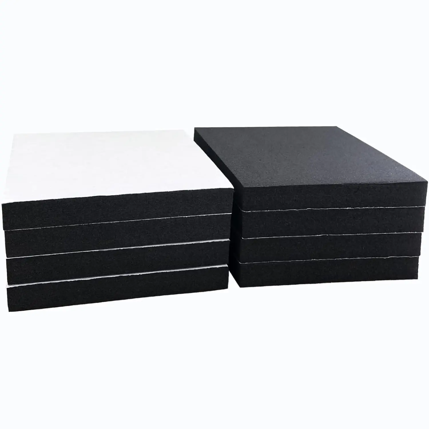 8-Pad Set Square Synthetic Adhesive Speaker Padding, 4in x 4in x 1/2in Thick Closed-Cell Neoprene Rubber Pads, Self-Stick 50 psi Anti-Slip Anti-Vibe Hardware Accessories, Speakers