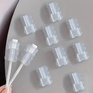 iPhone Charging Cable Protector Case, Classic Transparent Design, Anti- Soft Wave Shape, Lightning Interface Protection Cover, Aesthetic