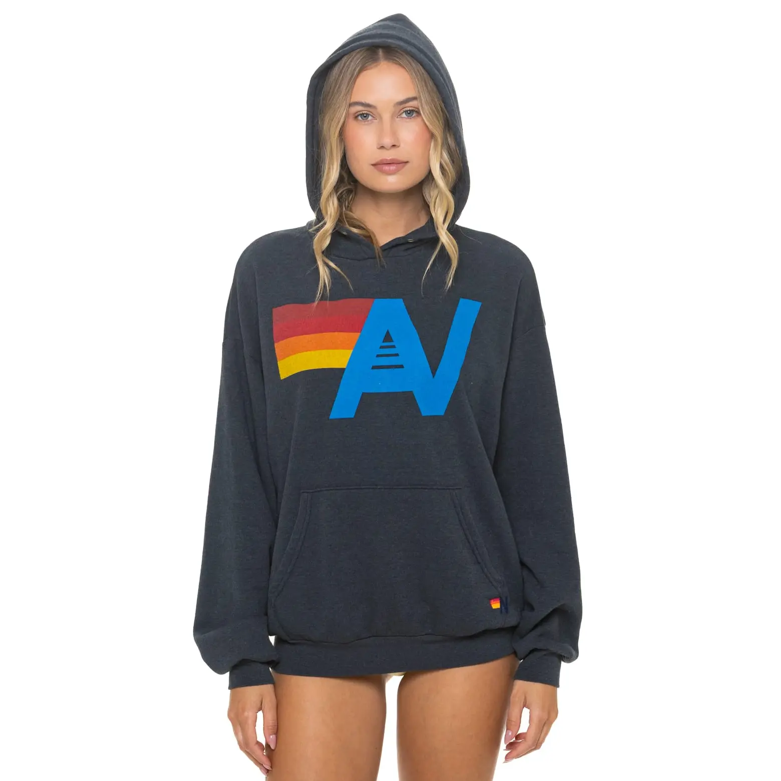 LOGO PULLOVER RELAXED HOODIE - CHARCOAL