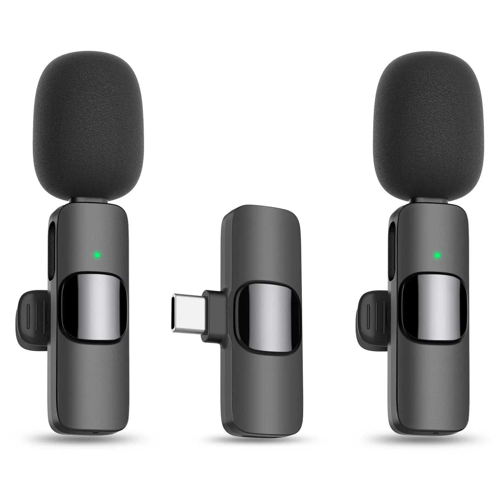 MAYBESTA Mini Mic Pro Wireless Microphone for iPhone, iPad, Android, Lavalier Microphone for Video Recording - 2-Pack iPhone Microphones, Clear Recording, USB-C, Lightning 2-in-1 Interface for Podcasts