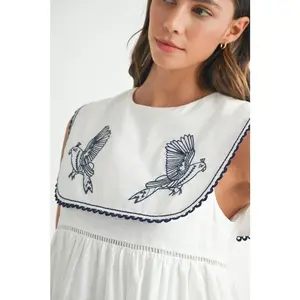 Birdsong Embroidered Mini Dress