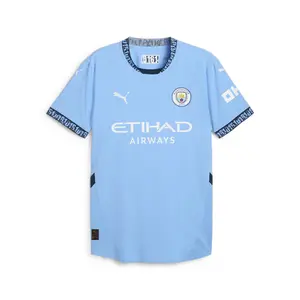 PUMA Mens Manchester City F.C. Home Crew Neck Short Sleeve Jersey Casual - Blue