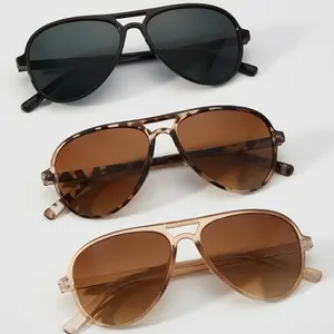 2026 Classic Aviator Sunglasses for Men and Women - Retro Double Bridge, Gradient Lens, UV400 Pilot Shades, Vintage Fashion Eyewear