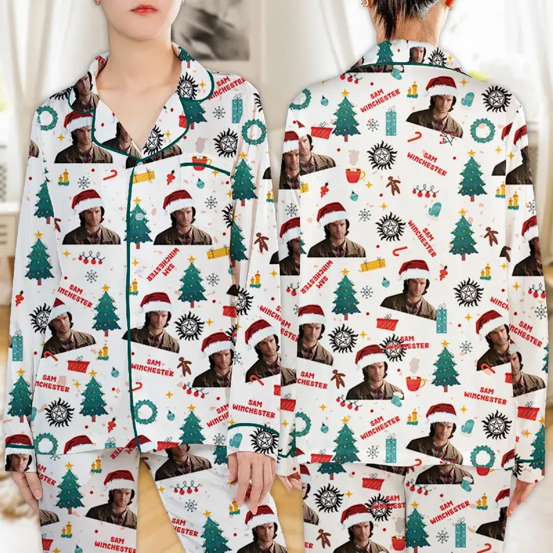 Supernatural Sam Winchester Christmas Pajamas Set, Dean Winchester, Castiel Long Short Sleeve Pajama, The Good, The Bad, And The Moose Youth & Adult Holiday Sleepwear, Family Xmas Pjs 45985 22