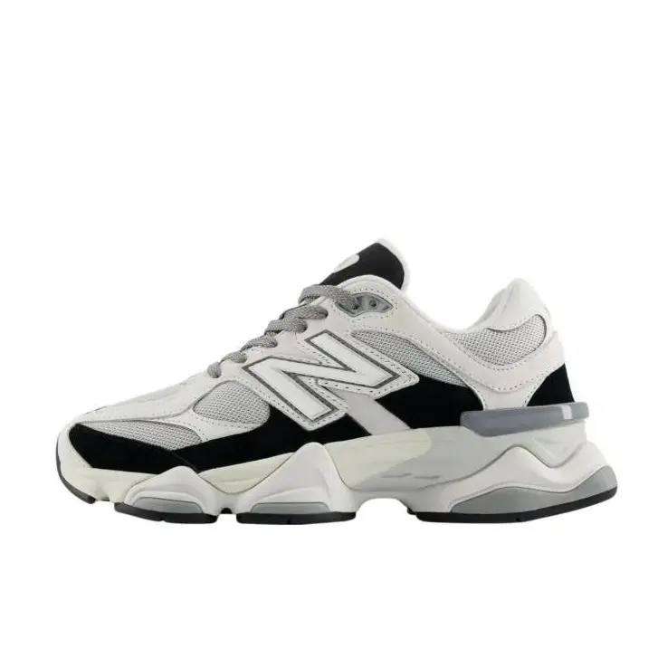 NEW BALANCE 9060 Men's Casual sports shoes, Reflection Black Suede and Mesh Streetwear Sneakers with Plush Cushioning, New Balances, Grey, Trending Shoes, Mensfashion, Jet Black, Mesh/Suede, Retro Run, Futuristic Design, Layered Mesh