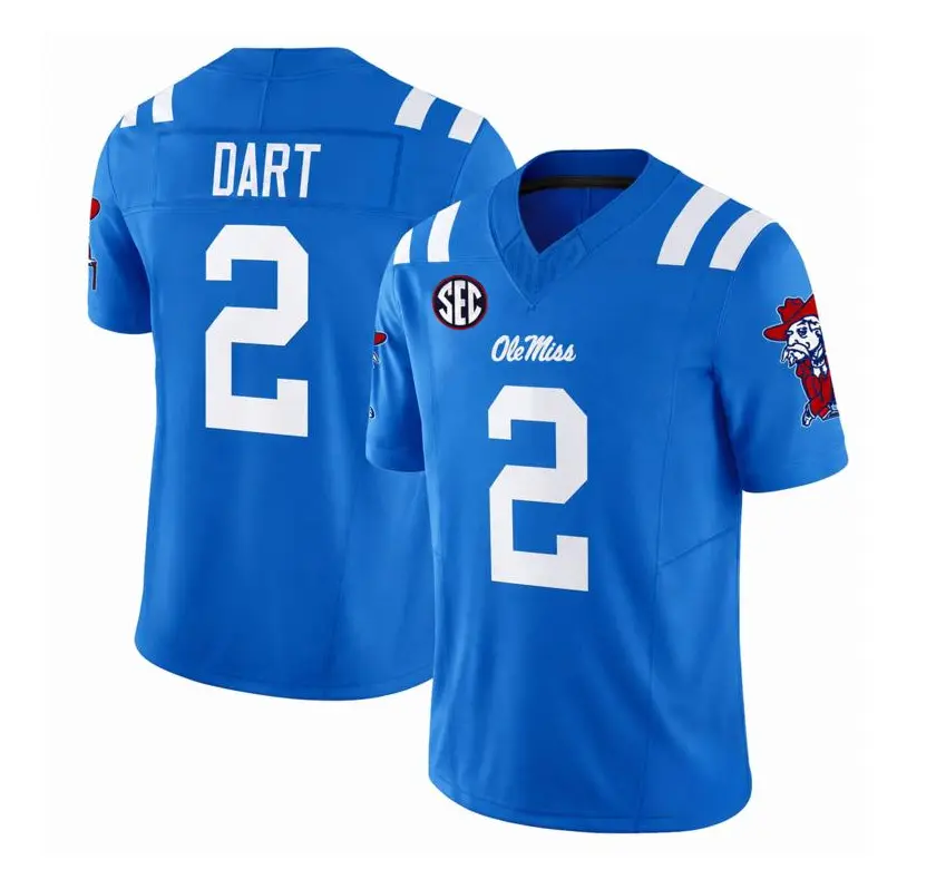 Jaxson Dart Jersey #2 Ole Miss Vapor Limited College Rebels Football Jerseys