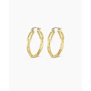 gorjana – Parker Link Hoops – 18K Gold-Plated Chain-Link Earrings – Edgy Yet Elegant Statement Hoops for Effortless Layering
