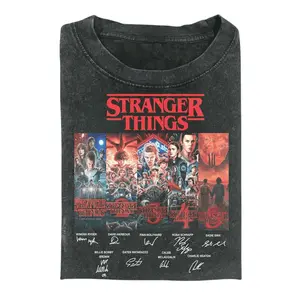 Strangerr Thing s1-s5 T-Shirt, Unisex Vintage Graphic Movie Stranger Tee