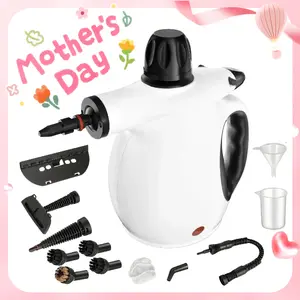 Steam Cleaner, Pressurized Handheld 12pcs Multi-Purpose Natural Deep Cleaning Steamer, Portable Steamer for Cleaning Home, Grout, Kitchen, Car, Window, Upholstery, Bathroom and Clothes,