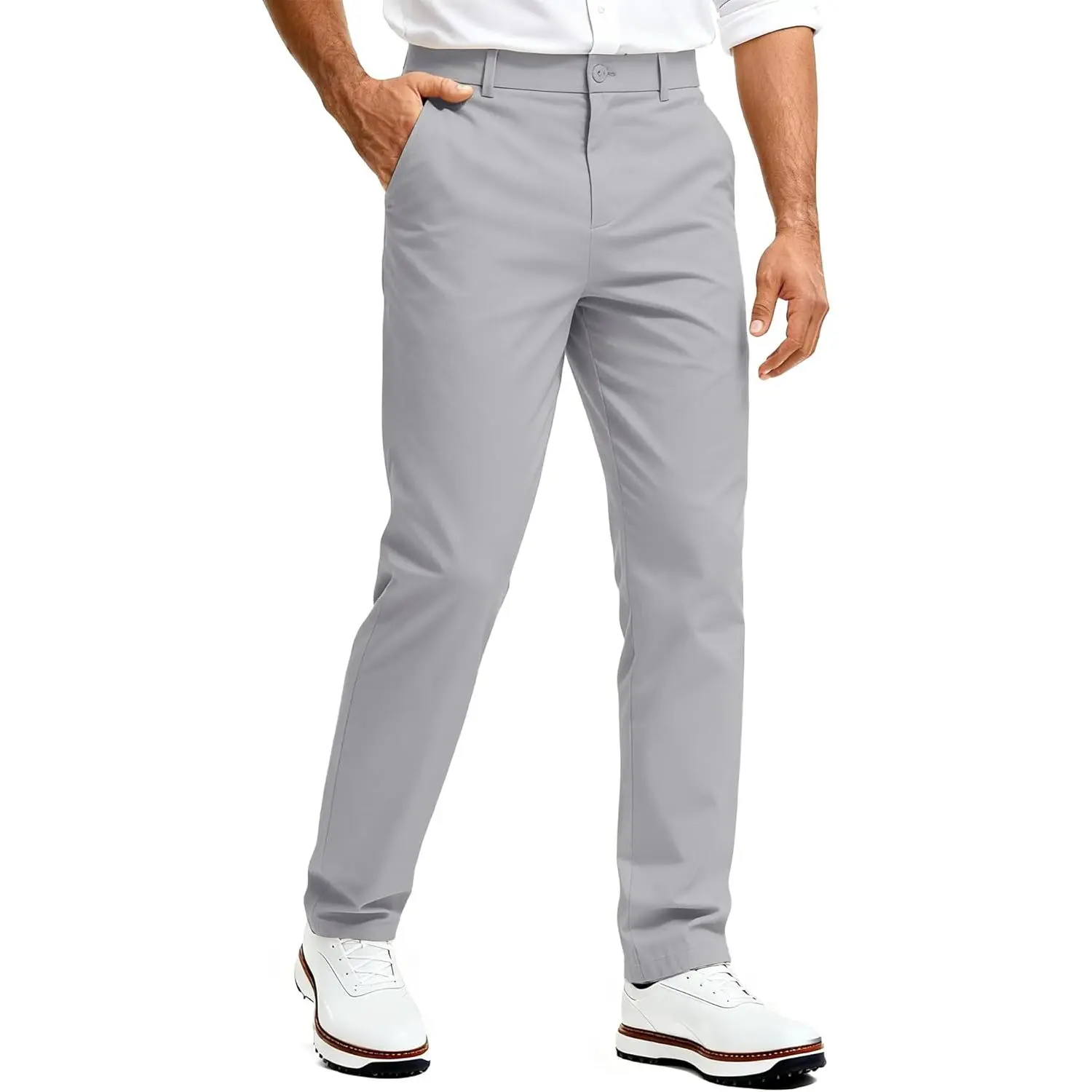 Comdecevis Mens Classic Fit Stretch Golf Pants - 30" 32" 34" Inseam Quick Dry Lightweight Dress Work Casual Trousers