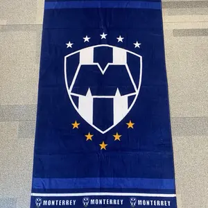 Rayados de Monterrey Beach Towel with Official Logo and Monterrey Text Design