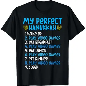 Soft Short Sleeve My Perfect Hanukkah Video Game Chanukah Jew Men T-Shirt