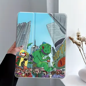 Dinosaur Monster Cartoon Design iPad Case, Tablet Accessories, Tablet Casing, Transparent Acrylic Hard Back Panel With Pencil Slot, Suitable for iPad mini, Scratch-resistant Ultra-thin, Shock-resistant Full Cover Case Suitable for Office, Home