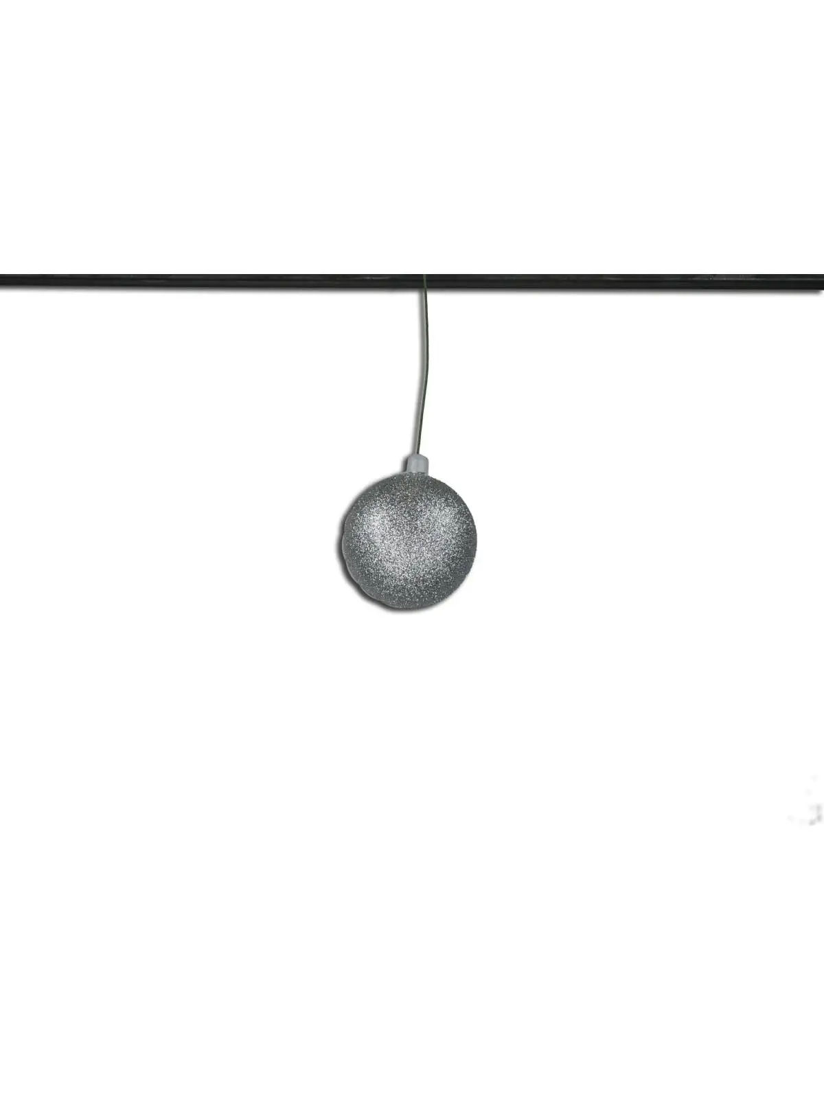Queens of Christmas ORN-BLKG-60-SLV-12PK 2.5 in. Glitter Ball Ornament with Wire, Silver - Pack of 12, Tree, Decoration