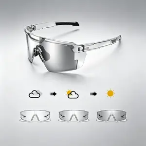 Photochromic Polarized Safety glasses, Oversized Vintage sunglasses UV400 Y2K Aviator Eyewear Ideal for Fishing, Golf, Cycling, Driving, and Sports