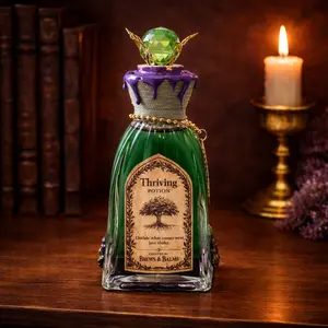 Thriving Color-Changing Decorative Potion Green - Purple Decorative Glass Bottle
