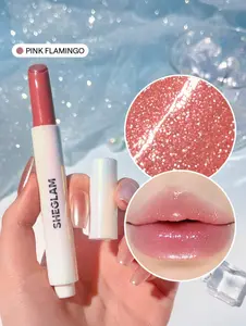 SHEGLAM Pout-Perfect Shimmer Lip Plumper-Moisturising Plumping Shimmer Solid Lip Gloss Non-Stick Shimmer Nourishing Lip Plumping Serum Coconut Oil