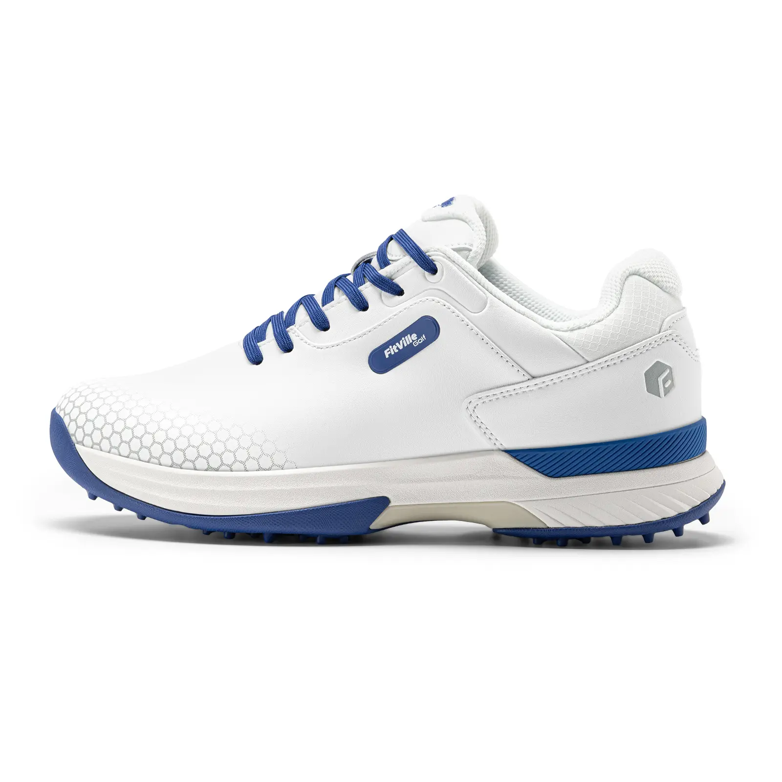 Fitville Men's SpeedEx Golf Shoes - Cushioned Microfiber Leather Trainers with Extra-Wide Toe Box, Slip-Resist. Spikes & Arch Support, Father's Day Gifts, Cloud-Cushion, Ethylene Vinyl Acetate (Eva)