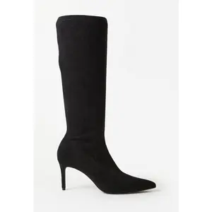 JUSTFAB Women's Stiletto Boot - Suede Footwear with Functional Inside Zipper, Stylish Women's Shoe for Casual & Formal Wear