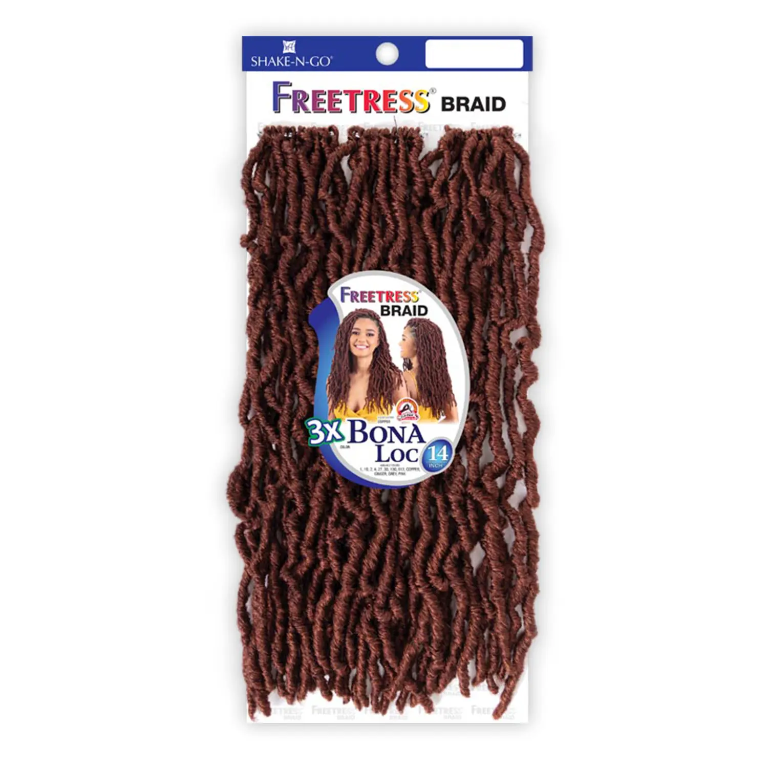Freetress 3X Bona Loc Synthetic Crochet Braids - 14in Lightweight Soft Locs Hair Extensions, 36-Strand Value Pack, Synthetic Braids, Straight Hair, 14 Inch, 36 Strands, All Year