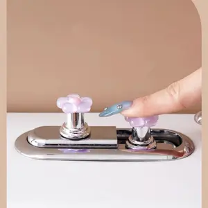 Cute Flower Toilet Button, Nail Art Dedicated, Bathroom Water Tank Switch Key, Universal Toilet Presser, Durable & Easy-To-Press Design