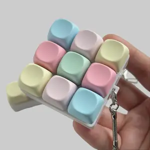 Colorful Keychain Fidget Toy – Portable Mechanical Keyboard Clicker, Durable Silicone Stress Relief Accessory, Pocket-Sized Decompression Gadget for Adults & Women, Backpack-Friendly Design