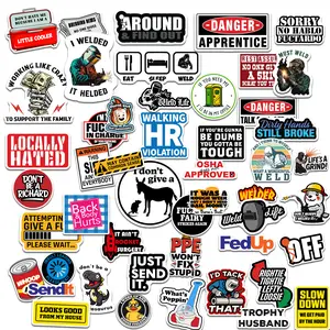 50 PCS Funny WELDER Hard Hat Stickers for Adults – Blue Collar Stickers for Men – Waterproof, Durable Vinyl Decals for Tool Boxes, Helmets, Laptops, Water Bottles, Trucks, Job Sites, Construction Gear WLM001