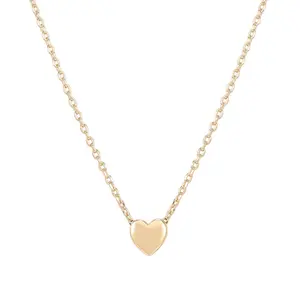 PAVOI 14K Gold Plated Cubic Zirconia Heart Necklace - Cute Dainty Love Pendant Necklaces for Women