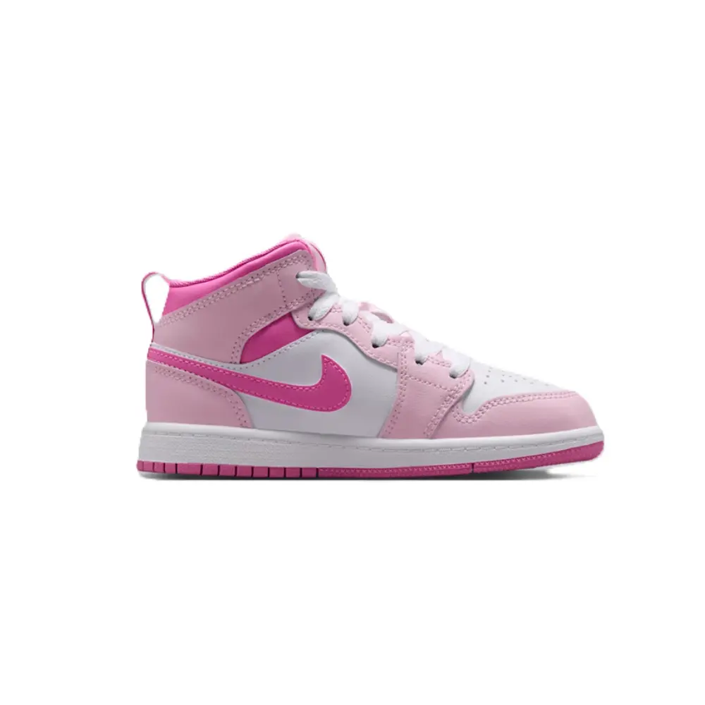 Little Kid's Jordan 1 Mid Pink Foam/Pink Foam-China Rose (DQ8424 601)