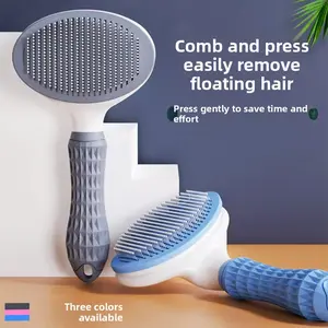 Pet Grooming Brush with One-Button Release, Shedding Comb for Dogs & Cats, Efficient Deshedding Tool, Pet Care Accessories, Fur Removal Tool