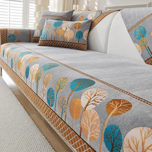Bohemian Style Sofa Cushion, Soft Chenille Fabric, Non-Slip, Durable, Pet Friendly, All-Season Use, Living Room Protector