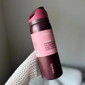 Owala FreeSip Insulated Stainless Steel Water Bottle 32oz Black Cherry BPA-Free with Straw for Travel Sports Hydration