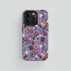Sweet Tooth Fix (Purple) Phone Case Rainbow Protection Smartphone Cellphone Screen Protector customizable case donut shockproof