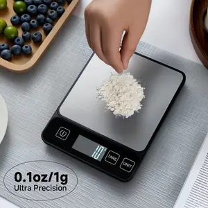 Digital Food Scale 10 Kg/22 Lb, Precise to 1 G/0.04 Oz, Stainless Steel, Peeling Function, Kitchen Baking Cooking, Requires 2 Aaa Batteries