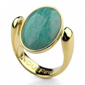 Gold AlaDune Oval Crystal Fidget Ring